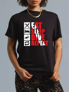 100% Cotton Eat Sleep Dive Repeat Funny Diving T-Shirt T-Shirt