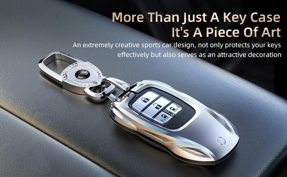 for Honda Key Fob Cover with Keychain - 2025 2024 2023 2022 2021 2016-2020 Civic Accord CR-V Pilot HR-V Ridgeline Odyssey Passport Key Fob Case Protector (Classic Black,For Honda-B)