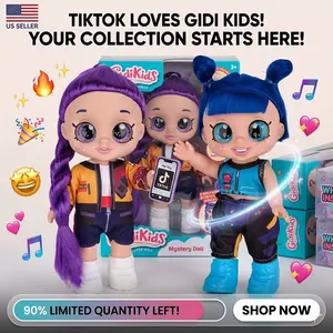 Viral TikTok Mystery Doll!  Gidi Kids  Collection | 10" Anime-Inspired Action Figure with 5D Glitter Eyes & 5 Joints | K-Pop Style Surprise Toy | US Seller