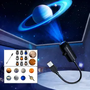 Galaxy Projector, 360° Rotating LED Star Night Light with 10 Modes, USB Powered Portable Planet Projector for Christmas Bedroom Decor, Home Party Atmosphere