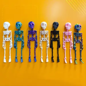 Skeleton Fridge Magnet,Posable Fridge Magnets,Mini Articulated Fridge Magnets – 3D Printed Movable Skeleton Decorations for Christmas, Office, or Locker