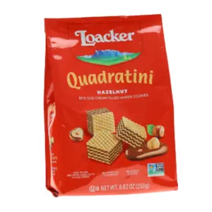 Loacker Quadratini - Crispy Wafer with Hazelnut Filling - 250g - Italian Snack