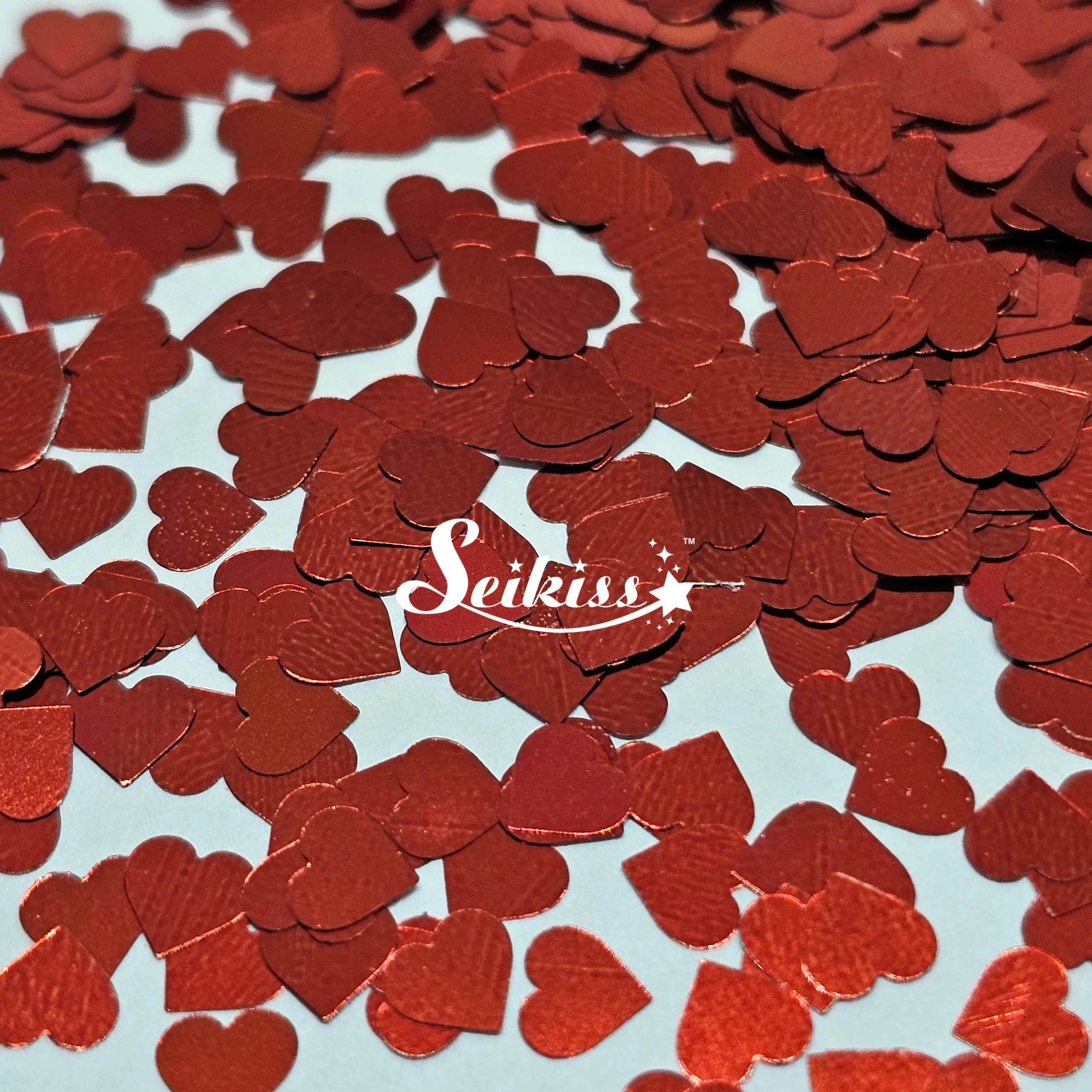 Red Hearts - Red Glitter