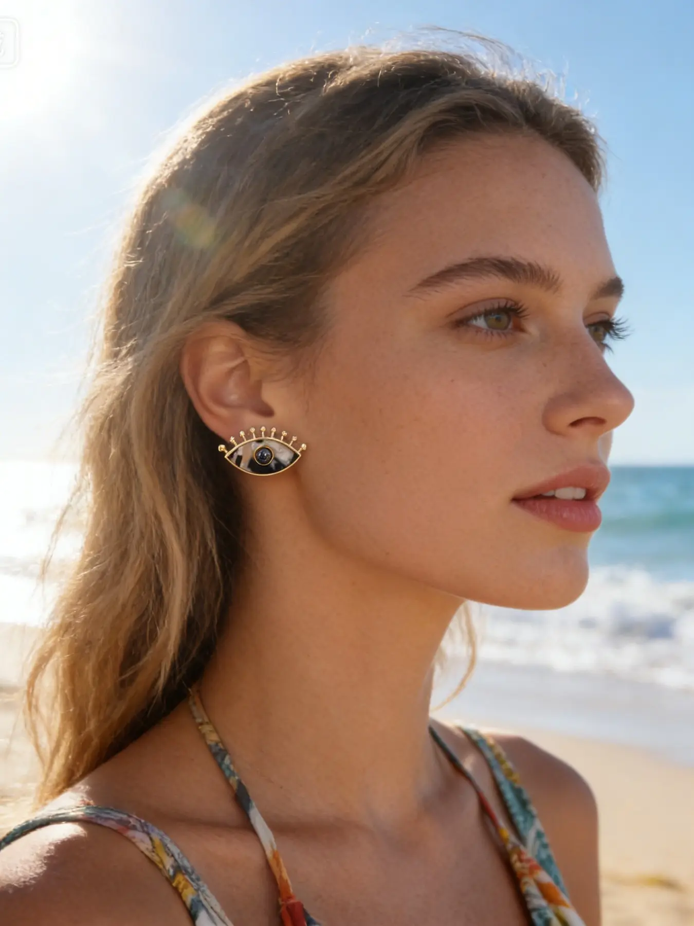 Elegant Devil Eye Stud Earrings for Women, Unique Tortoiseshell Design, Lucky Eye Ear Jewelry, Fashionable Accessory, Summer Dainty Jewelry, Statement Earrings