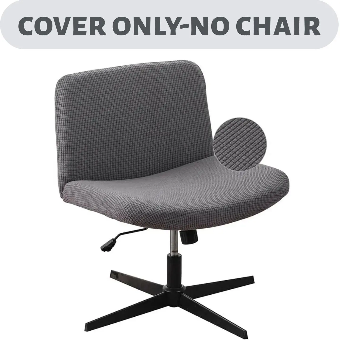 Modern Armless Mid-Back Home Office Chair Slipcover - Waterproof Coating Protects, Wrinkle Resistant, Dustproof, Durable, 95% Polyester 5% Spandex Indoor Chair Protector with Elastic Cross-Back (Cover Only) for All Seasons, Households With Children, Scrat