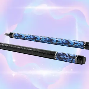 EVO CAMO Navy Pool Cue with Microfiber Leather Wrap, Glassfiber Shaft, Carbon + Glassfiber Butt, TIME 3 Tip, Hybrid Pro Taper, 3/8-10 Stainless Joint, 19-19.5oz