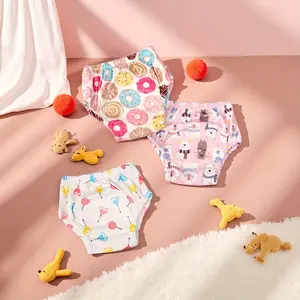 3pcs Fun Print Diaper Training Pants Toddler Training Underwear Ultra Thin Breathable, High Elastic Waistband No Tightness, Washable Reusable Potty Training Help
