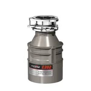 InSinkErator E202W-C 6.375 in. Evergrind Single Phase Continuous Feed Food Waste Disposer with 0.5 HP Enamel Power Cord in Waterborne Grey