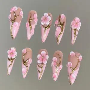 NailVesta PETAL THRONE– 100% Handcrafted 3D Press-On Nails | Reusable, Long-Lasting, Salon-Quality