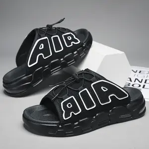 Tech-Vibe Bungee Slides | Men’s Retro Bubble Graphic Sandals | Shock-Absorbing Slippers