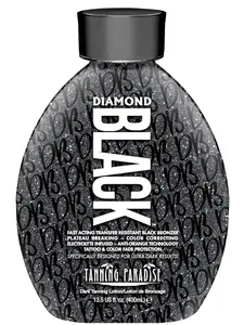 Tanning Paradise Diamond Black – Ultra-Dark Transfer-Resistant Bronzing Lotion 13.5 oz | Deep Tan, Hydrating & Tattoo-Safe