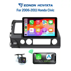 Eonon Car Stereo for Honda Civic 2006-2011, Wireless CarPlay & Android Auto Car Radio, 10.1" Android 14 Touchscreen Head Unit, 4GB RAM, 64G ROM, Bluetooth, GPS Navigation, Wi-Fi, Sub, SWC, Backup camera, Keep OEM, Plug and paly - HCIV1X7A