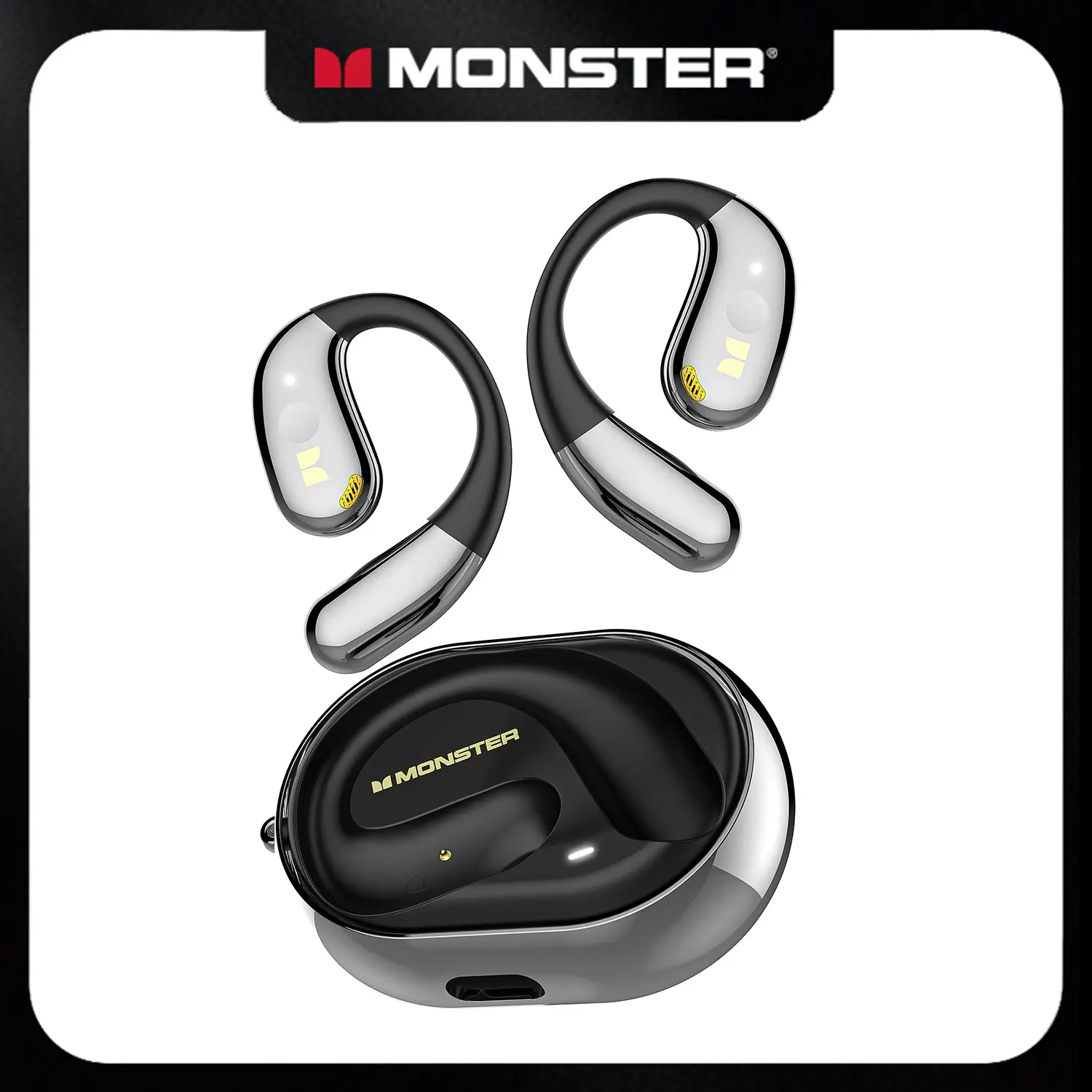 Monster AC360 Open Ear Lightweight Wireless Earbuds, Wireless 5.4 Rotary Earphone with Lanyard, Touch Control, 24h Long Battery Life, Long-Wear Comfort - TikTokShopBackToSchool