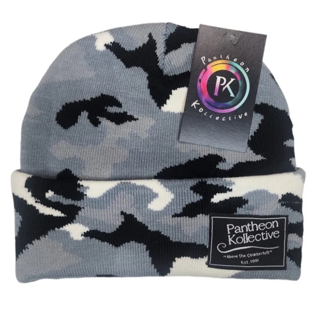Pantheon Kollective Grey Camo Beanie/Skully Hat for Men