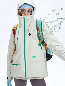 Women's Waterproof Windproof Hooded Softshell Jacket, Lightweight Spring Fall Hiking Camping Coat with Zipper Pocket, Breathable Outdoor Gear