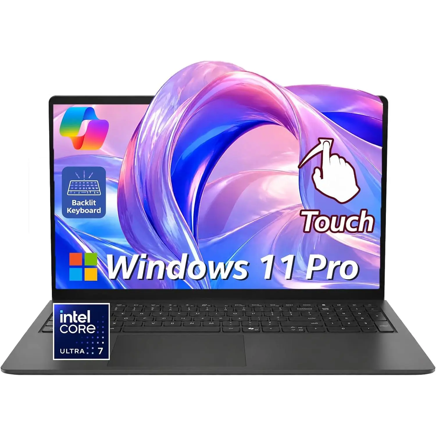 Dell 15 Laptop Touchscreen, Intel Ultra 7-255U(12-Core), 32GB DDR5 RAM 1TB | Ultra 7-255U (Beats Core 7-150U), FHD, Backlit Keyboard with AI Copilot Hotkey, Wi-Fi, Bluetooth, Win 11 Pro, Work & Study