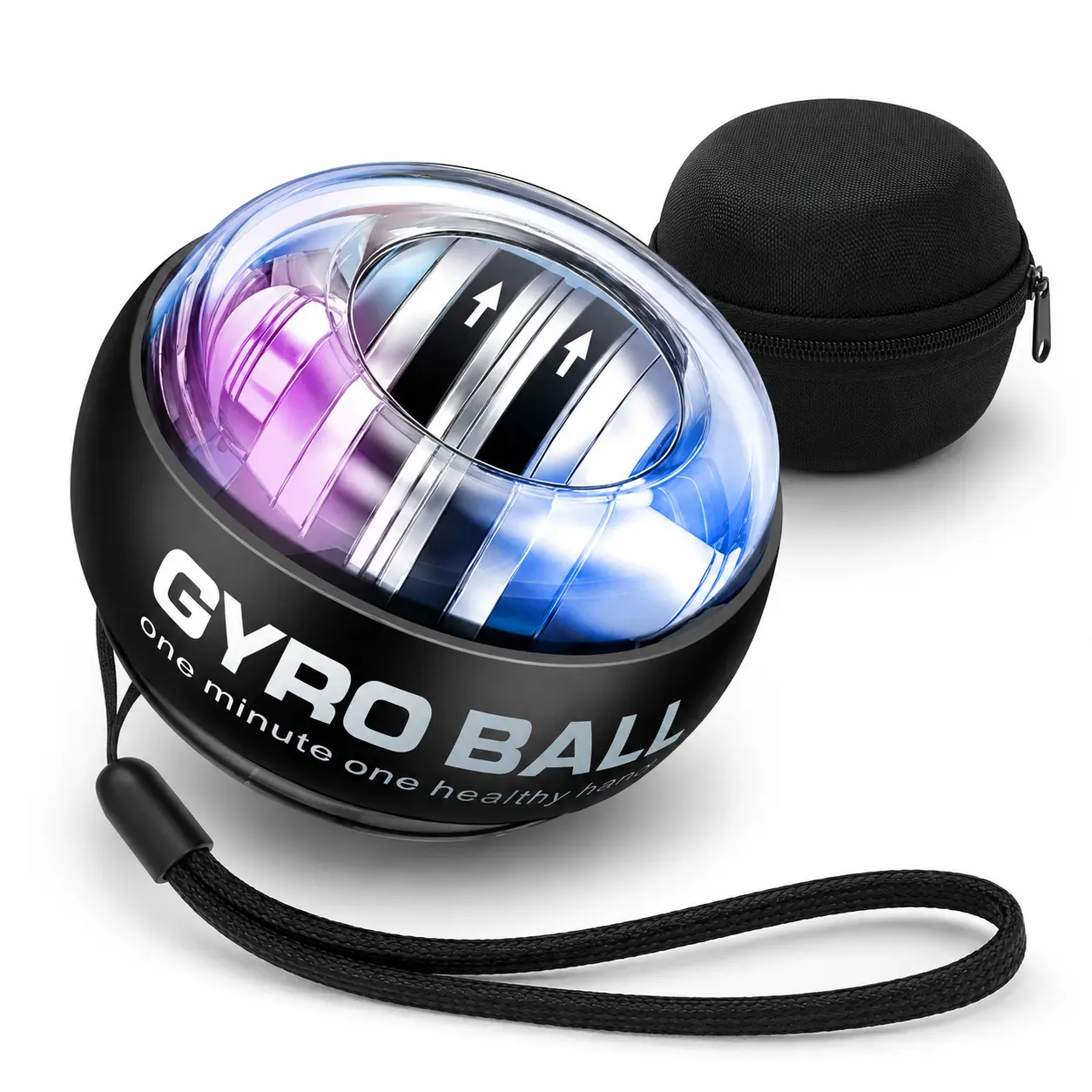 Auto-Start Gyroscopic Wrist Trainer Ball - Functional Training Workout Forearm Exerciser for Strengthening Arms, Fingers, and Grip