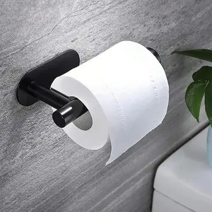 Wall Mounted Toilet Paper Holder, 1 Count Self Adhesive Stainless Steel Roll Paper Dispenser, Toilet Paper Holder for Kitchen Bathroom Restroom, Bathroom Essentials Accessories, Bathroom Accessory