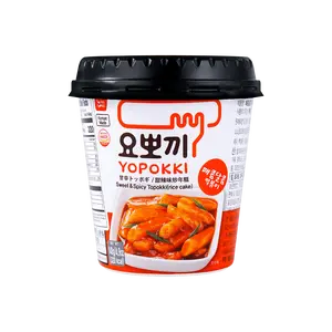 YOPOKKI Korean 0 Fat Spicy Rice Cake Sweet & Spicy Flavor Instant Cup 140g