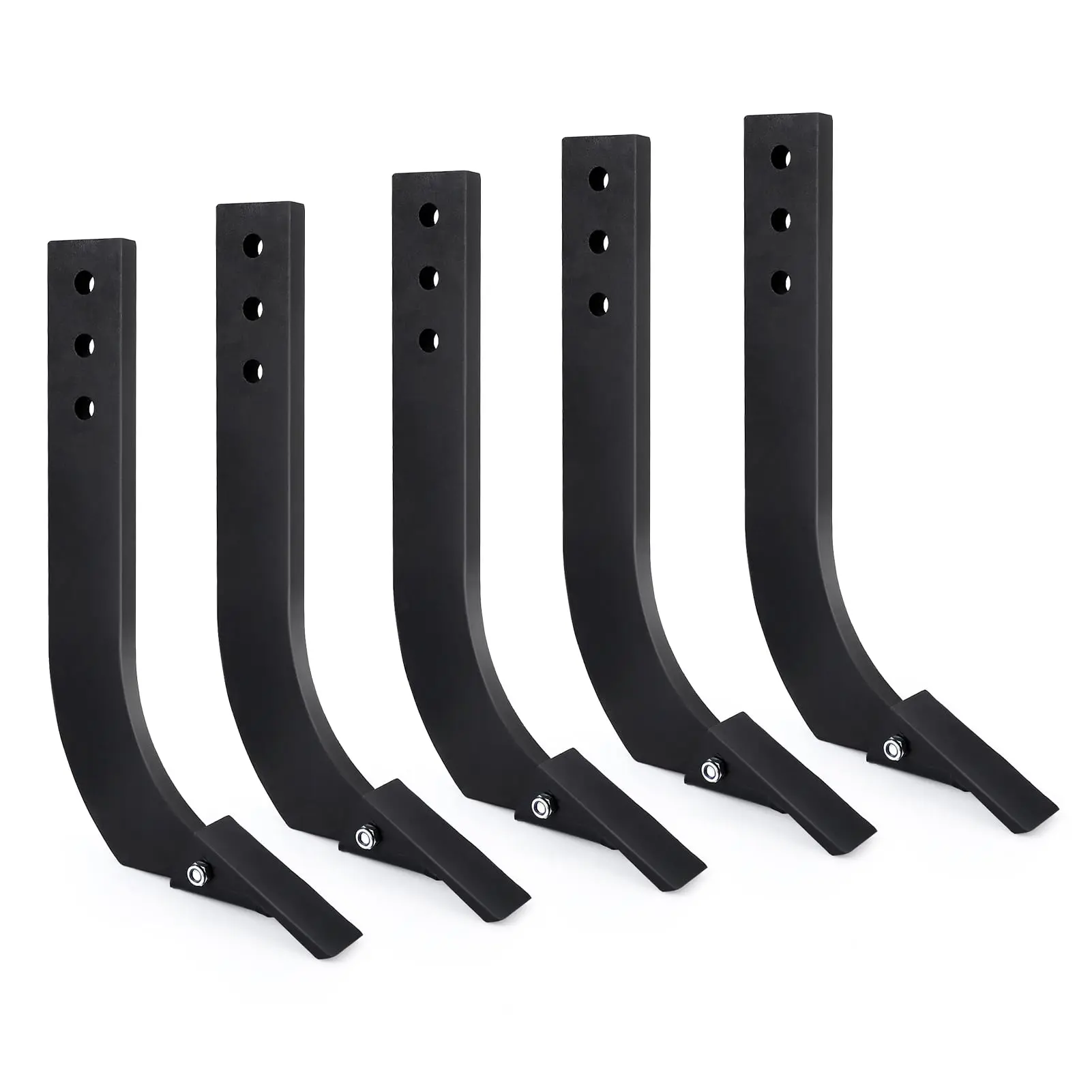 GARVEE Box Blade Shank Set: 16'' Ripper Shank with Adjustable, Removable Tapered Teeth and Pins, 3 Holes Box Scraper Shank, Scarifier Shank for Digging and Plowing, 5 Pack Replacement Shanks Assembly