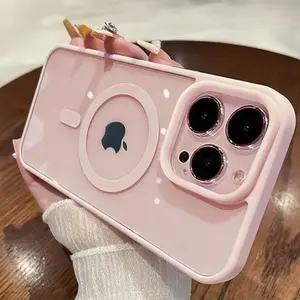 Magsafe Shockproof Magnetic Transparent Casefor iPhone 16 15 Plus 14 13 12 11 Pro Max -WhiteHard Back Cover Protection, Wireless SmartphoneCasing phone 16 Protective Cellphone 16promaxcase iphone  16  pro  case