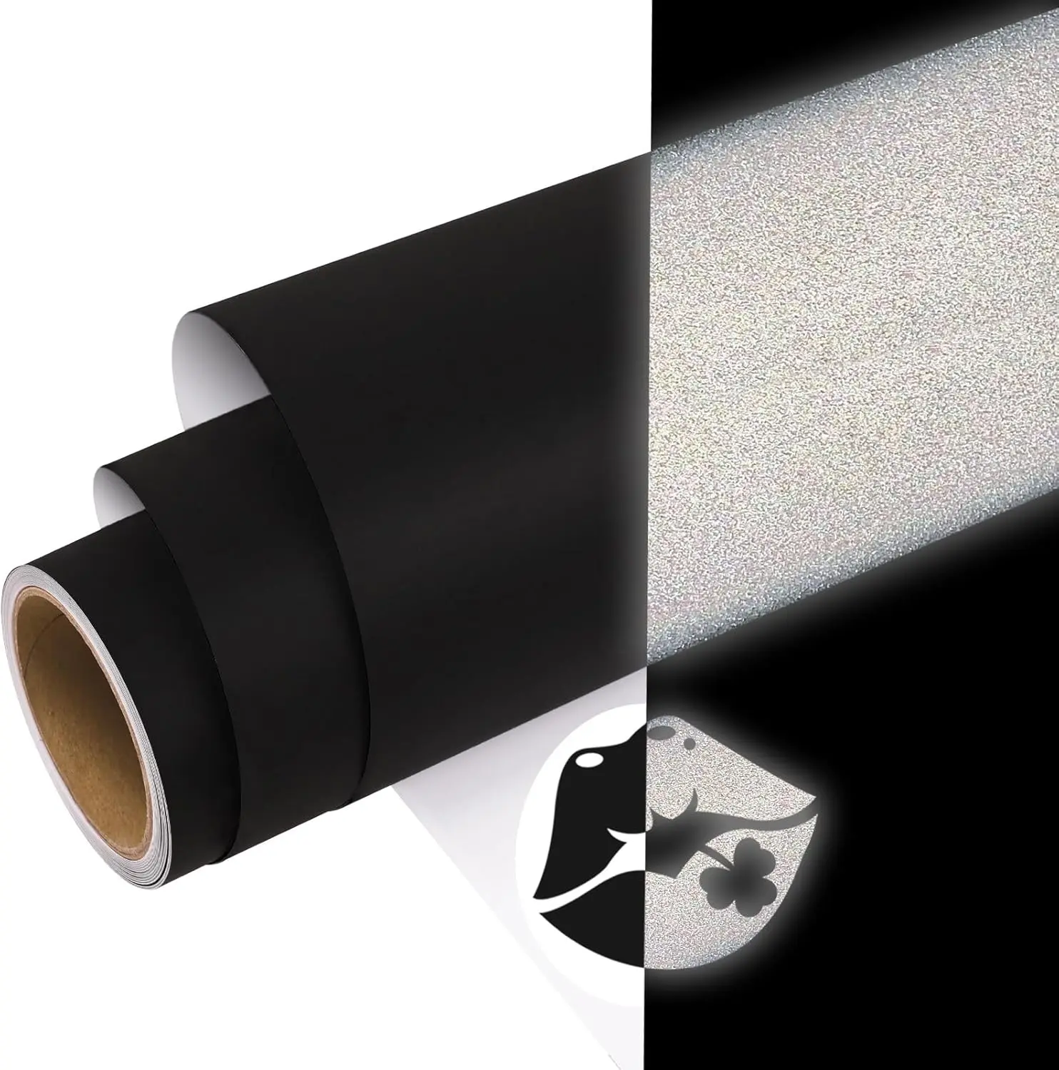 Black Reflective Vinyl for Cricut, 12" x5ft Reflective Vinyl Permanent Adhesive Roll for Mailbox Numbers, Cars, Trucks, Motorcycles, Bikes, Helmets, Reflective Black