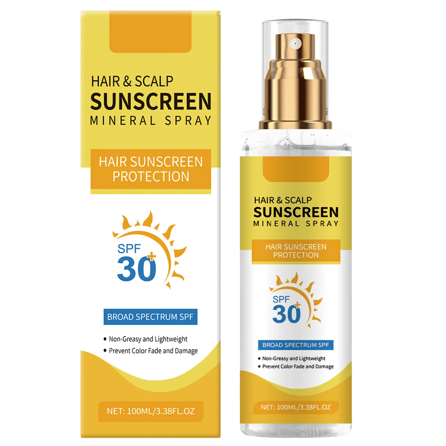 Hair & Scalp Sunscreen Spray SPF 30 | Color-Safe UV Blocker for Dyed/Highlighted Hair | Weightless, Non-Greasy Protection | Beach & Pool Essentials | Coconut-Enriched Scalp Shield