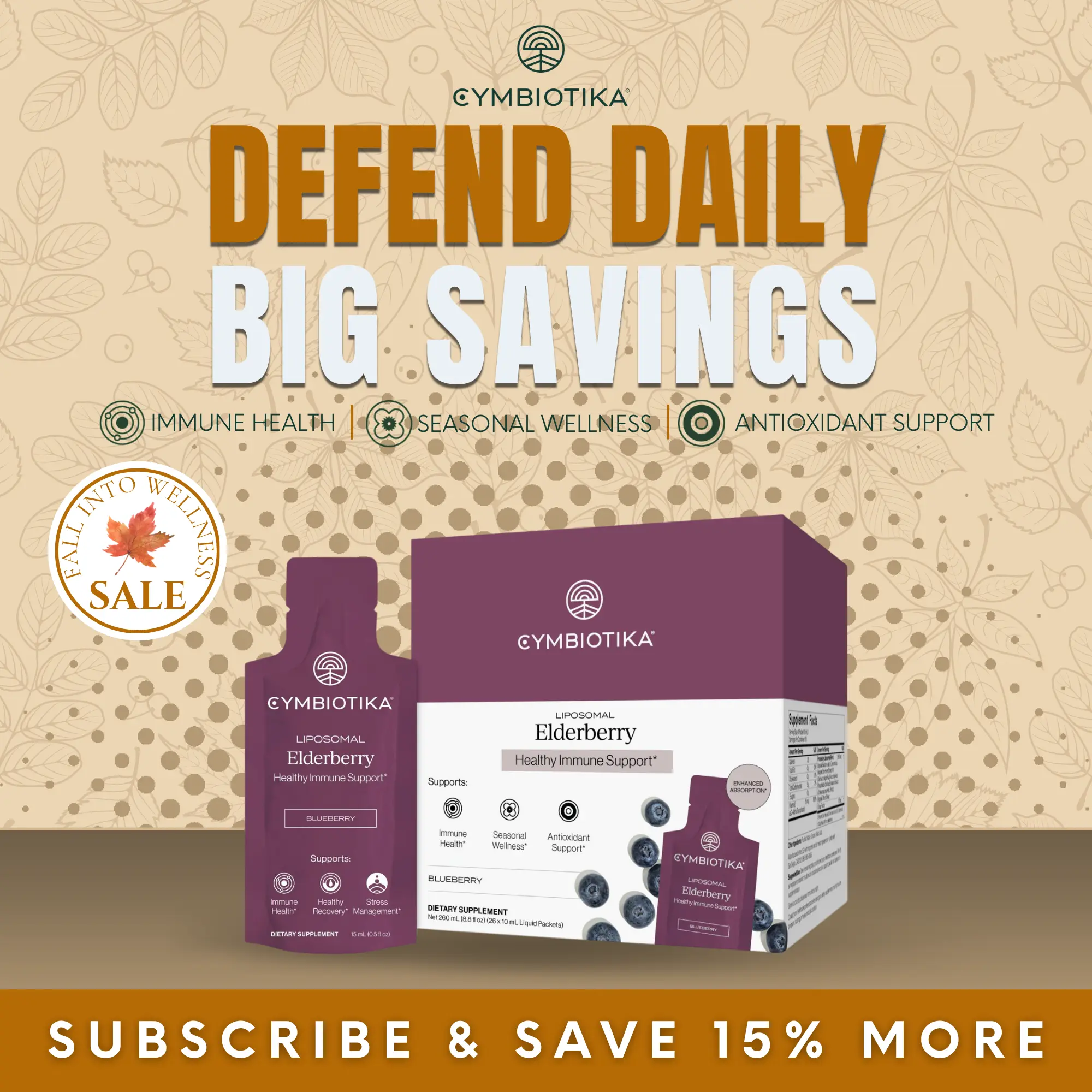 Liposomal Elderberry | 26 Packets | Flu & Virus Defense | Powerful Antioxidant & Immune Boost | 16:1 Organic Elderberry Extract | with Vitamin C, Echinacea & Vitamin E | No Refrigeration | Plant-Based | Third-Party Tested