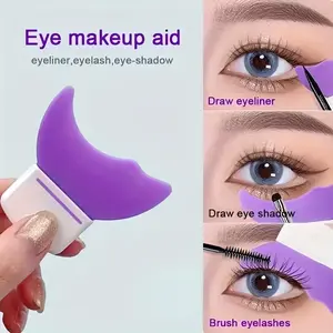 2pc Silicone Makeup Guide Tools, Cosmetic Makeup Tool, Easy Application, Eyeliner, Lash Line, Lower Lid, Professional Use, Low Allergy, Cleaning Aid