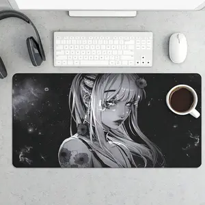 Anime Girl With Tattoo Large Gaming Mouse Pad for Gamers - Cool Design & Ample Space for Mouse - Perfect for Anime Fans