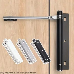 150-Degree Stainless Steel Automatic Door Closer, Adjustable Silent Household Door Closer, Hidden Spring Mechanism, Residential Use, Screw Fittings Included