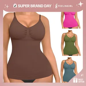 FeelinGirl Camisole Tops Womens Shapewear Tank Top Tummy Control Cami Tanks Seamless  Womenswear Spaghetti Strap Underwea Basic Comfort Super Brand Day #Summervibes Abdomen Bodysuit Body Shaping Underwear