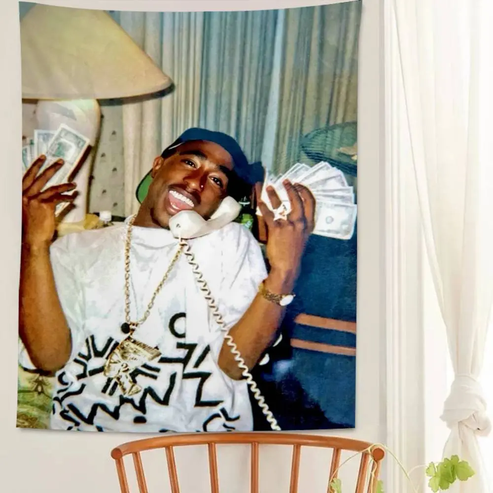 Rap Legend 2PAC Hanging Bohemian Tapestry Hanging Tarot Hippie Wall Rugs Dorm Japanese Tapestry, Decor, Bohemian Tapestry Style