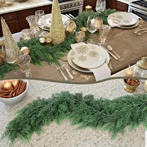 EverGreen 2-Pack 6FT Artificial Cedar Garland – Realistic Winter Greenery for Mantels, Tables & Walls | Indoor/Outdoor Christmas Decoration | Lush, Flexible & Long-Lasting