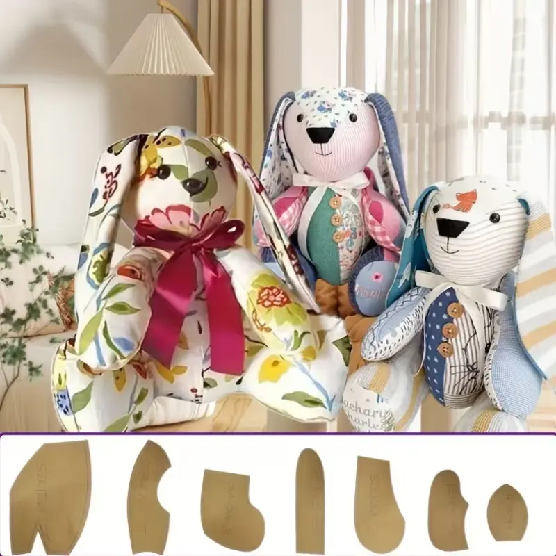 Vintage Floral Patchwork Hand Sewn Teddy Bear Stuffed Doll, Complete Handmade Patchwork Toy, Ideal Present for Christmas Birthday Home Decoration