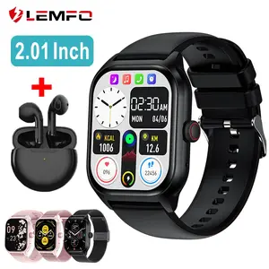 LEMFO LT10 Smart Watch 2024 Android & iOS Compatible 2.01" HD Screen Bluetooth Call Music Tracker Fitness Sports Watch for Men Women with 360*360 Resolution
