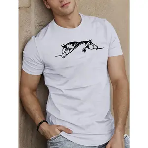 Men's summer short-sleeve T-shirt, horse design