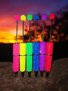 Neon Beadable Rhinestone Pens