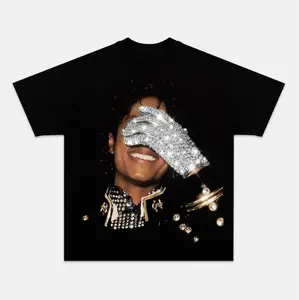 Michael Jackson Glove Vintage 90s Tee T-Shirt For Men Women Unisex Graphic Tee Streetwear Crewneck Casual Top Clothing Menswear Outfits .