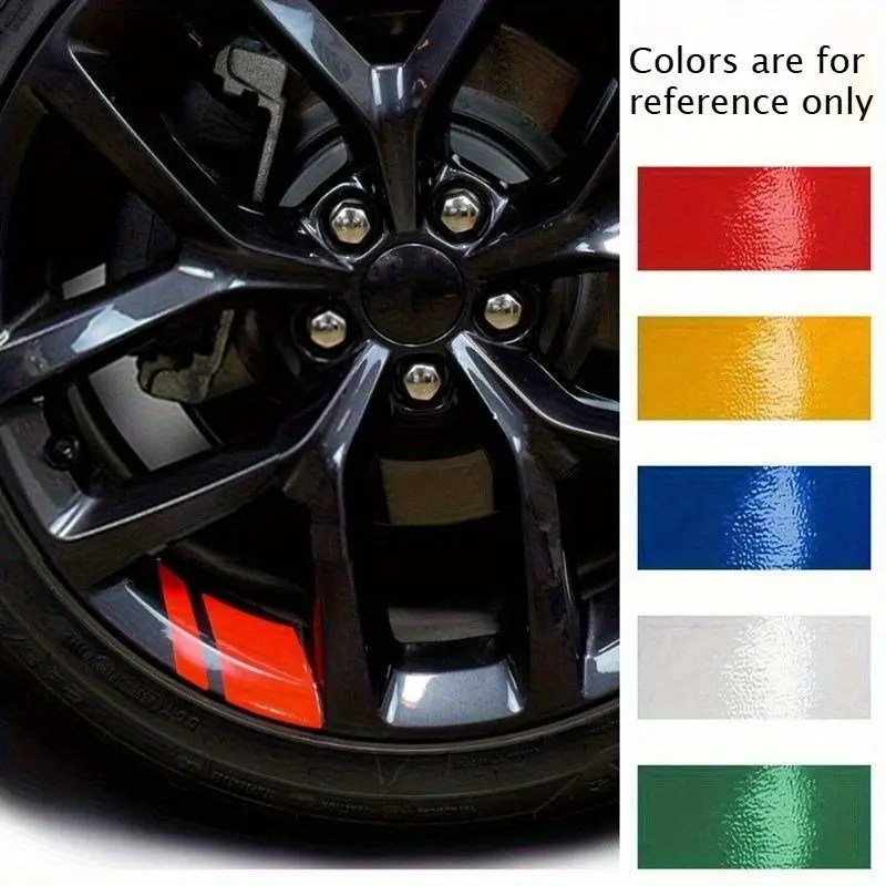 8 pieces of left-side reflective wheel hub stickers Decal, automotive accessories, which can enhance visibility, Car Accessories