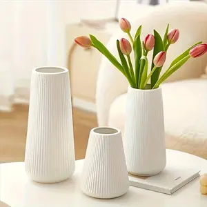 3pcs/set Minimalist Plastic Vases, Bohemian Style Flower Containers, Modern Decorative Centerpieces, Ideal for Weddings, Parties, Home Decor