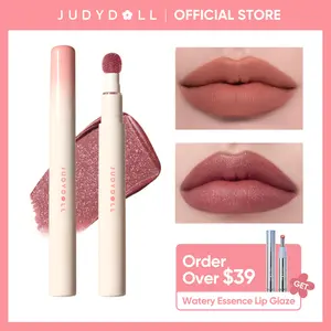 JUDYDOLL Cushion Lip Powder Cream, Cushion Matte Lock Lip Cream, Blur, Matte Lip Cream, Hydrating, Soft Velvet Matte Lip & Cheek, Smooth Lip Mud, Soft, Waterproof, Long-Lasting, Shimmer, Not Easy To Fade, Non-Stick Cup, Makeup, Cosmetic