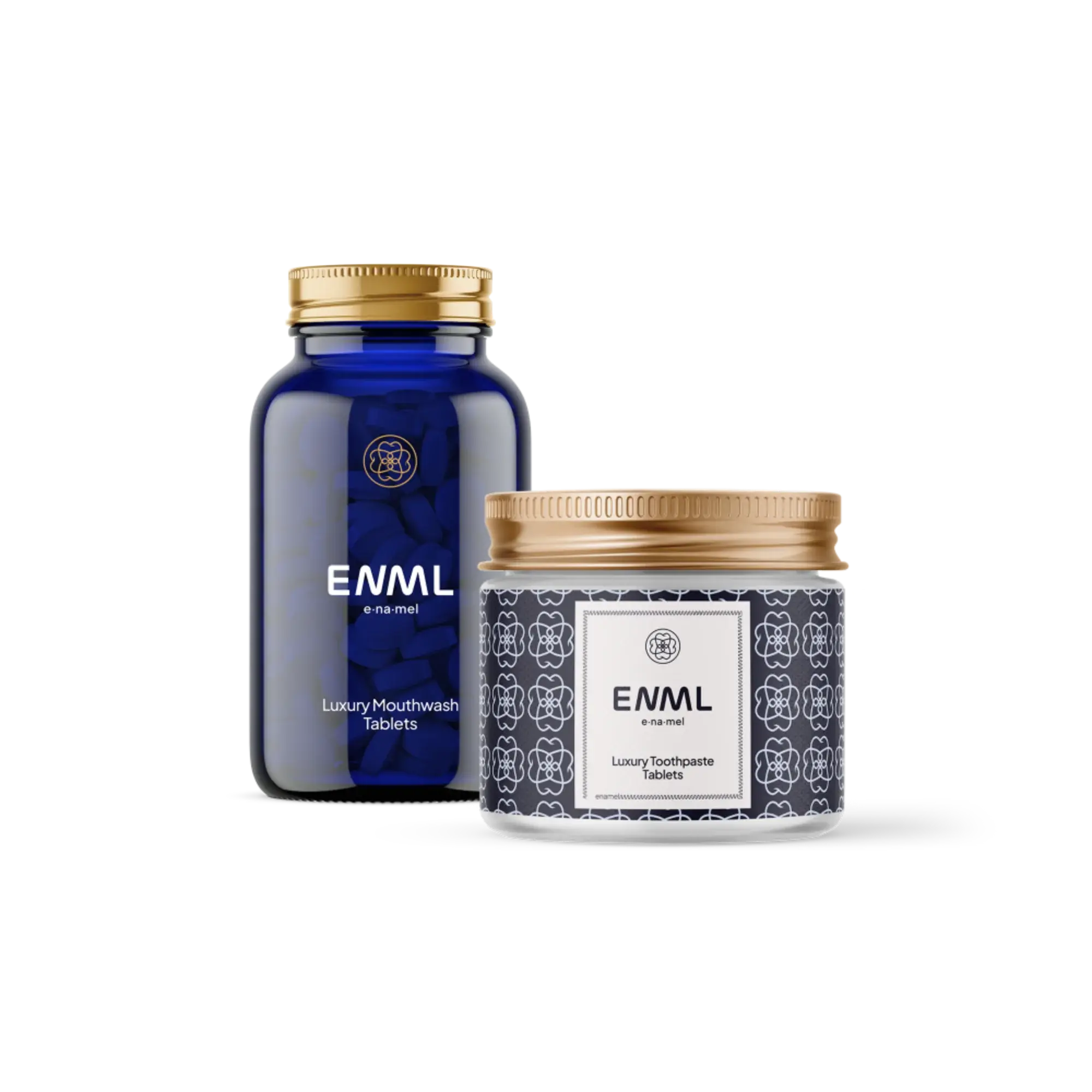 ENML Jar Collection – Toothpaste Tablets + Mouthwash Tablets, Plastic-Free