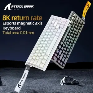 Attack Shark X68he Mechanical Keyboard, Magnetic Axis Gaming Keyboard, RGB Lighting, 0.01mm Rt Precision, Original Brand