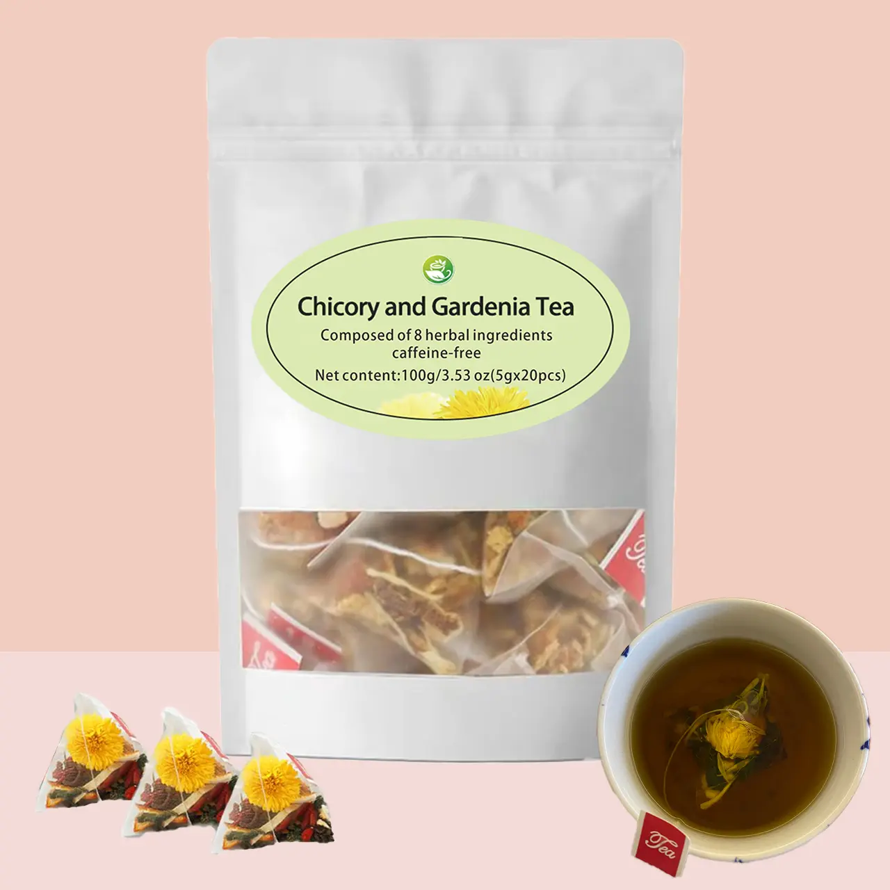 Chicory & Gardenia Honeysuckle Liquorice HerbalTea 20 Tea Bags  Natural Blend Orange PeelChrysanthemum Relaxation Beverage Daily Wellness Tea Digestive Tea