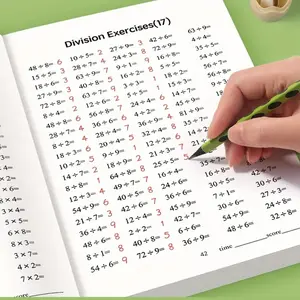 9-Year-Old Multiplication & Division Practice Book, Durable Paper Arithmetic Workbook, Handwriting Exercise, Division Exercises, Math Exercises, School Supplies