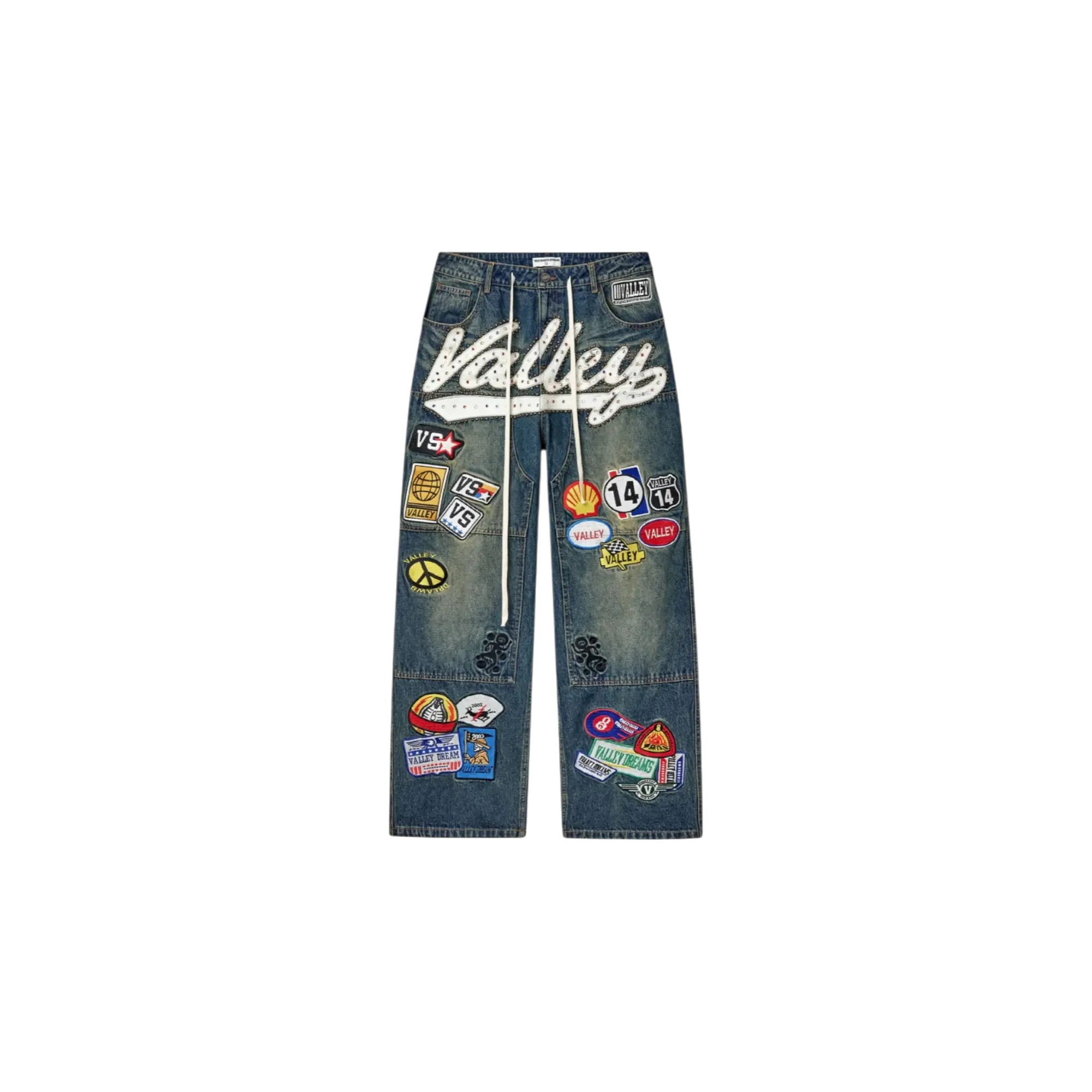 Vale Forever 1980s Blue Denim Carpenter Pants