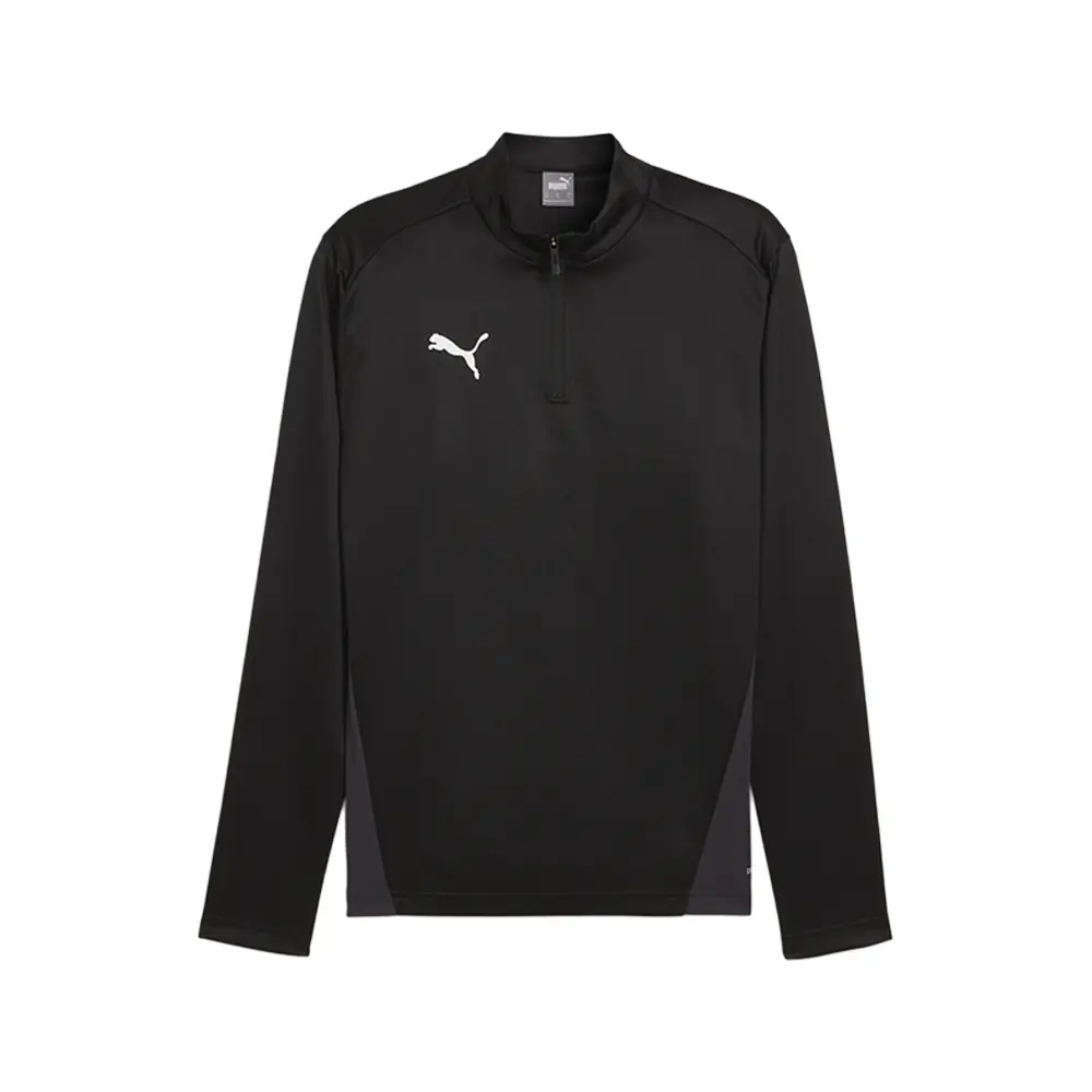 PUMA Mens Teamgoal Quarter Zip Casual Tops Casual - Black