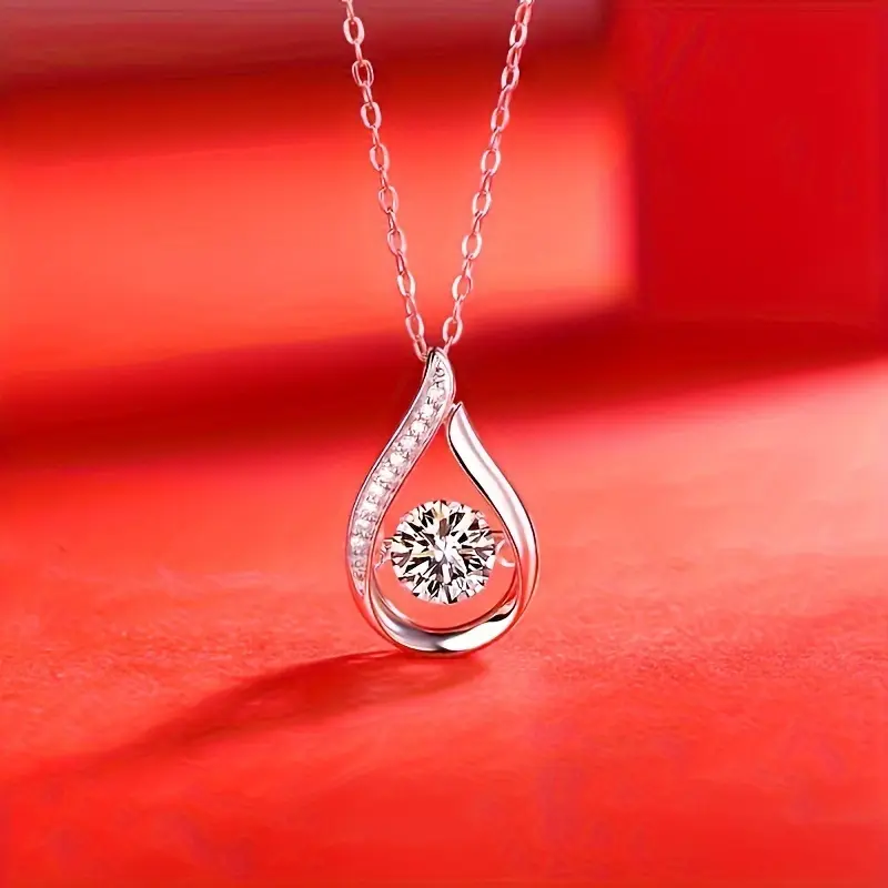 Rhinestone Pendant Necklace for Women, Minimalist Solitaire Beaded Clavicle Chain, Elegant Bling Jewelry for Daily Wear, an Exquisite Birthday Gift, Exquisite Jewelry Gift, Casual, Unisex