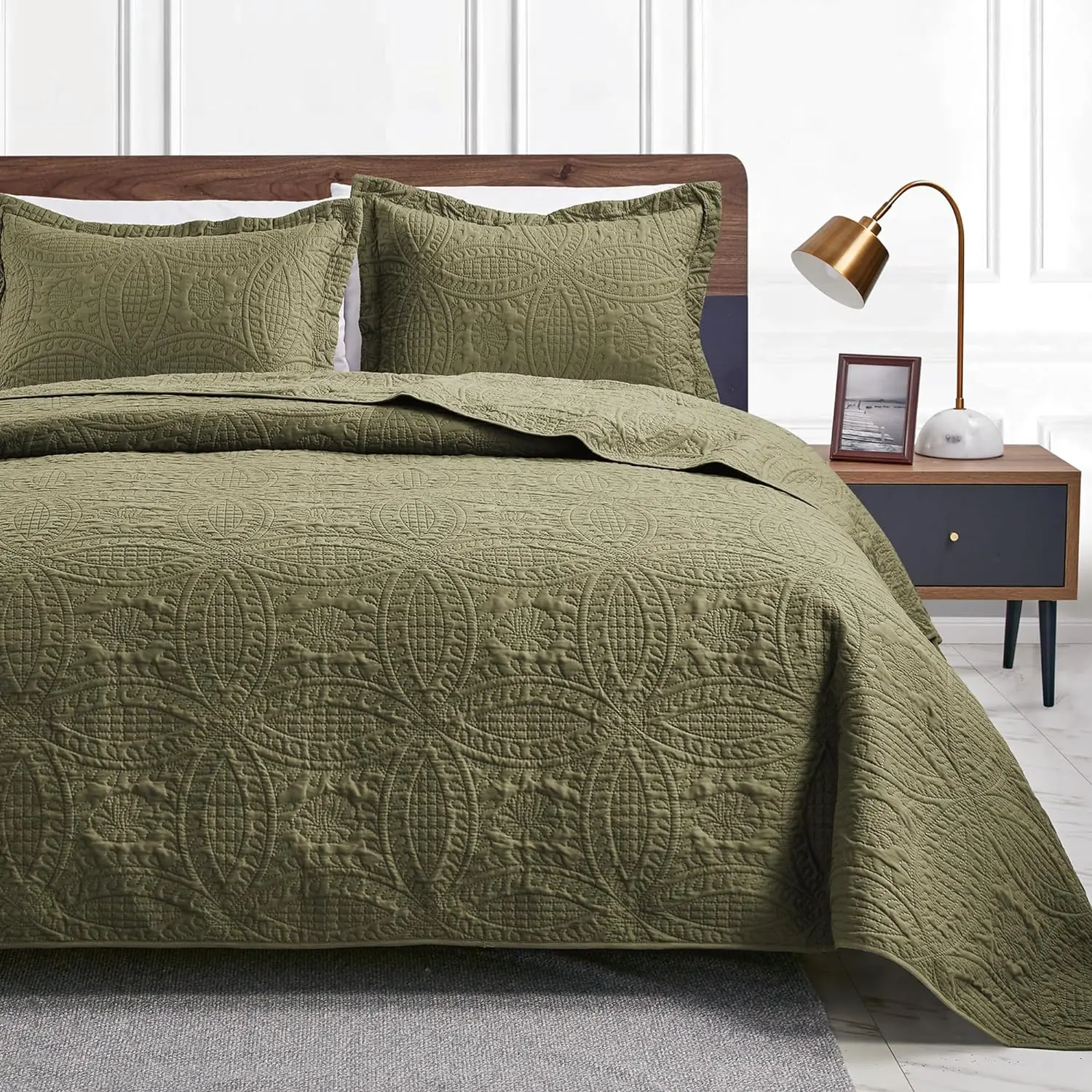2/3pcs Quilt Set Bedspreads( Include 1 Quilt 1 Or 2 Pillowcases) Lightweight Microfiber Bedspread - Modern Style Coin Pattern Coverlet Soft And Skin-friendly Quilt Machine Washable